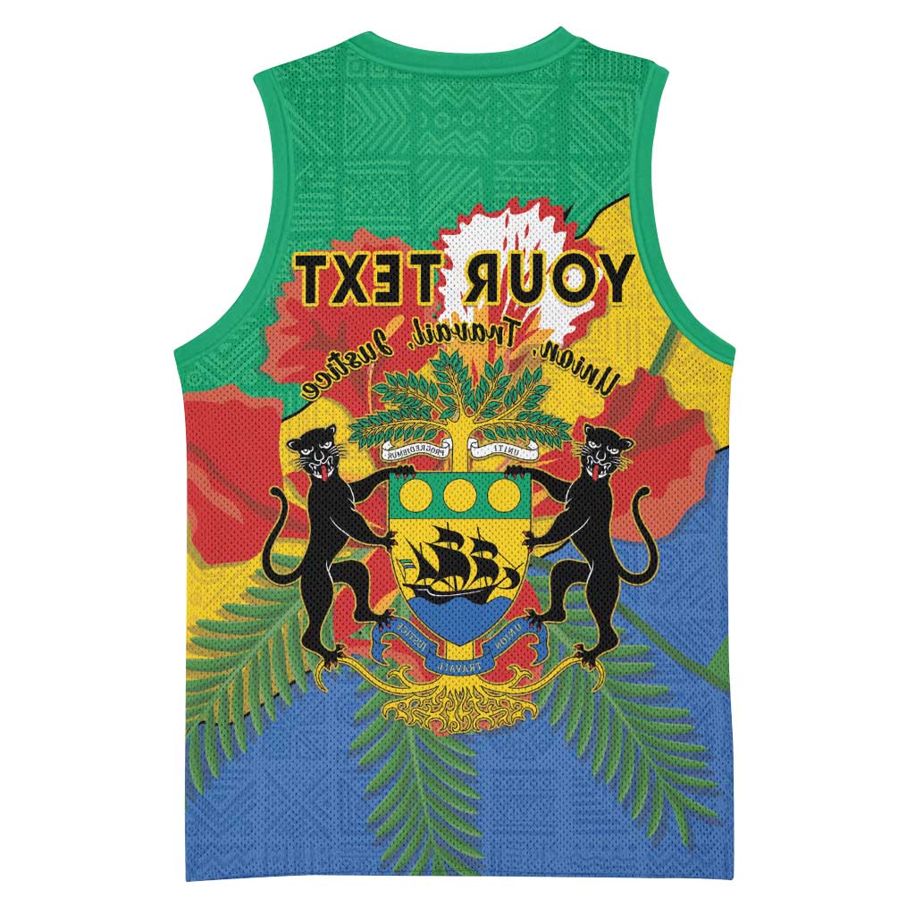 Personalised Afro Gabon Basketball Jersey Gabonese Union Travail and Justice - African Pride