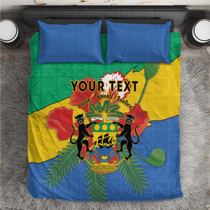 Personalised Afro Gabon Bedding Set Gabonese Union Travail and Justice