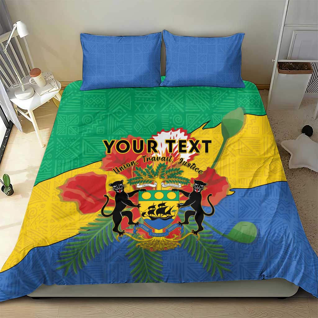 Personalised Afro Gabon Bedding Set Gabonese Union Travail and Justice