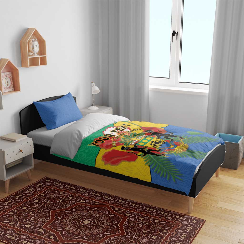 Personalised Afro Gabon Bedding Set Gabonese Union Travail and Justice