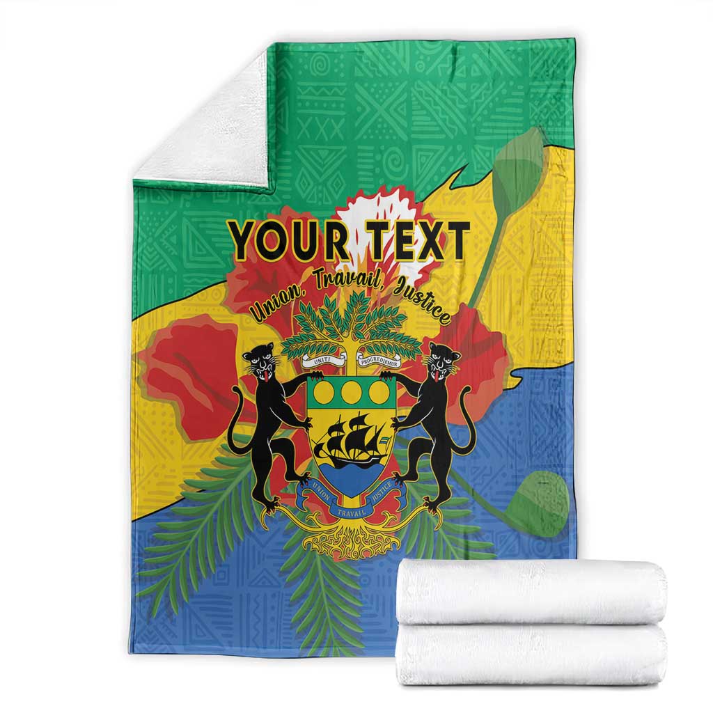 Personalised Afro Gabon Blanket Gabonese Union Travail and Justice