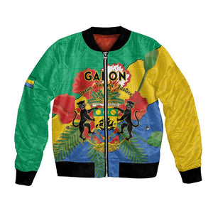 Personalised Afro Gabon Bomber Jacket Gabonese Union Travail and Justice