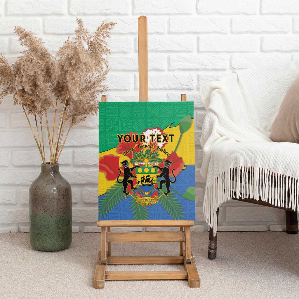 Personalised Afro Gabon Canvas Wall Art Gabonese Union Travail and Justice