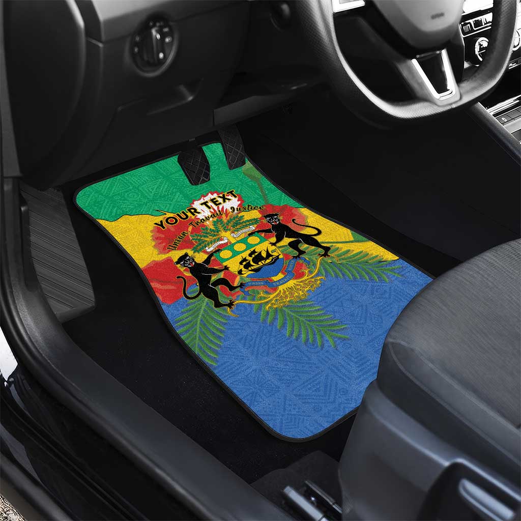 Personalised Afro Gabon Car Mats Gabonese Union Travail and Justice