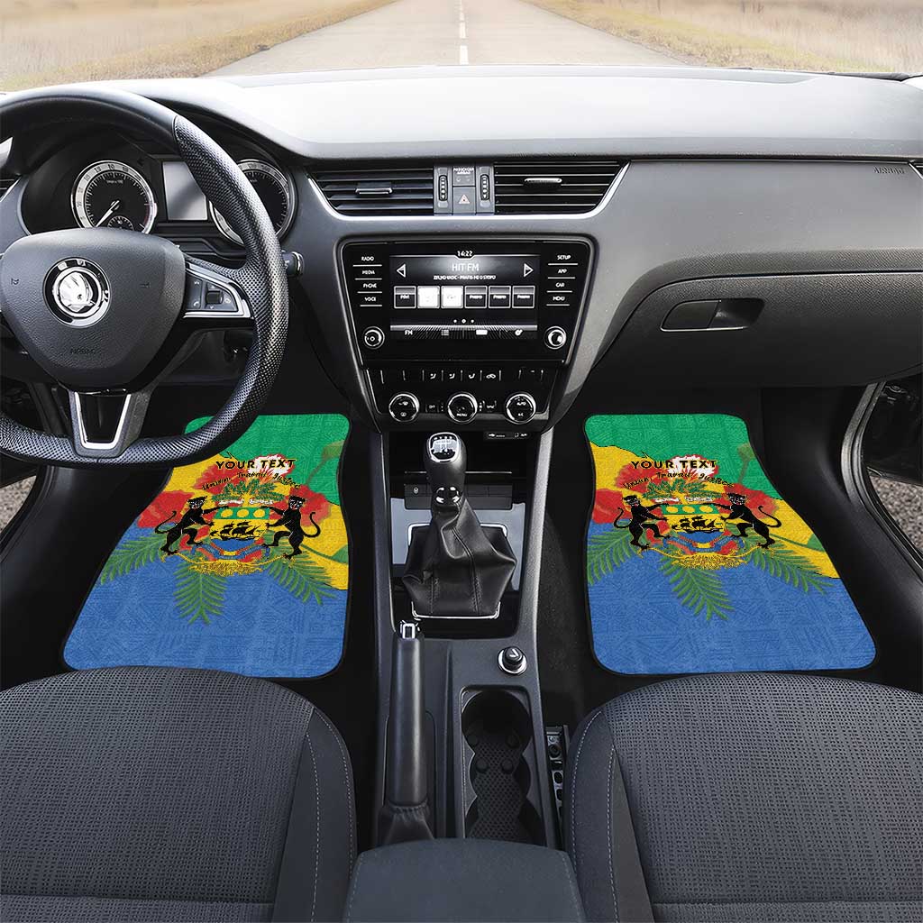 Personalised Afro Gabon Car Mats Gabonese Union Travail and Justice