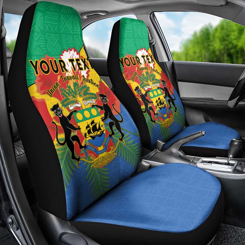 Personalised Afro Gabon Car Seat Cover Gabonese Union Travail and Justice