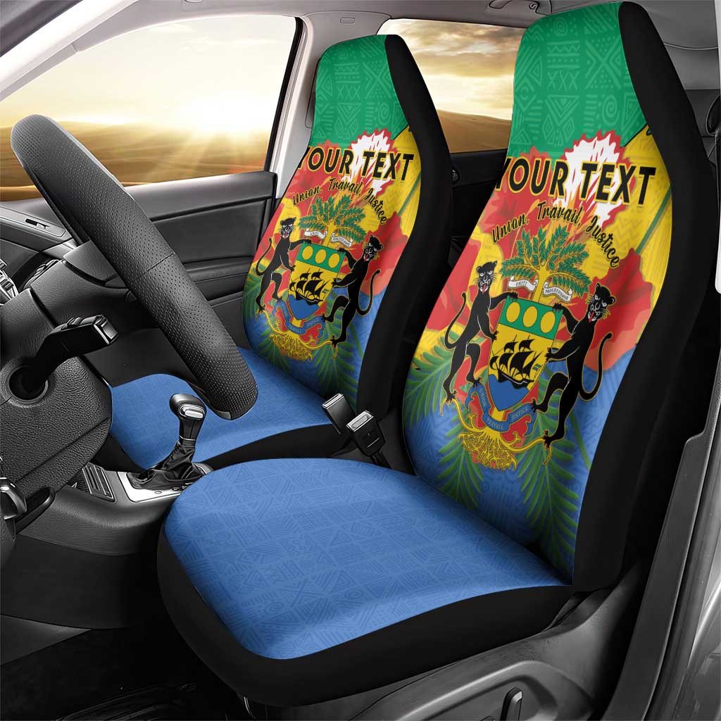 Personalised Afro Gabon Car Seat Cover Gabonese Union Travail and Justice