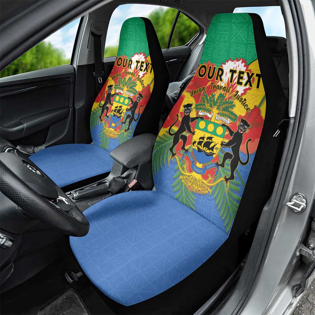 Personalised Afro Gabon Car Seat Cover Gabonese Union Travail and Justice