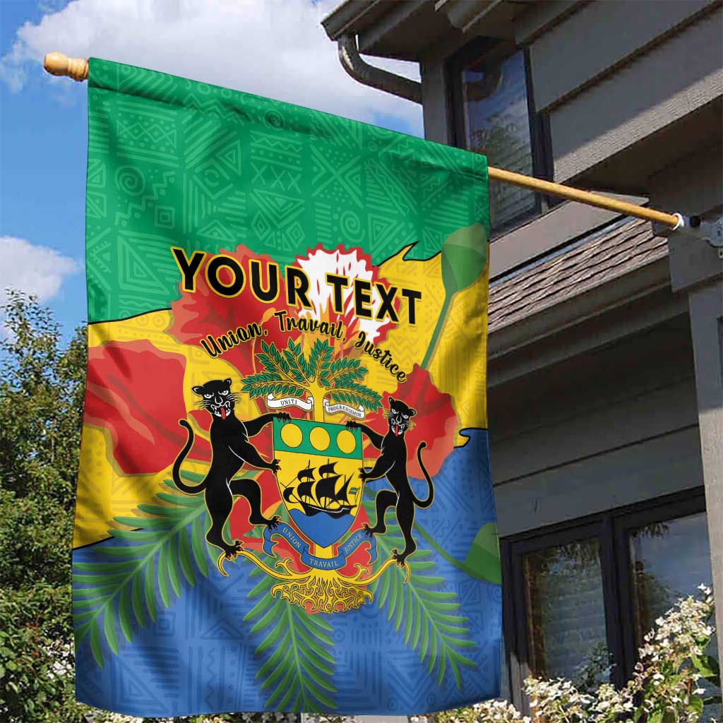 Personalised Afro Gabon Garden Flag Gabonese Union Travail and Justice