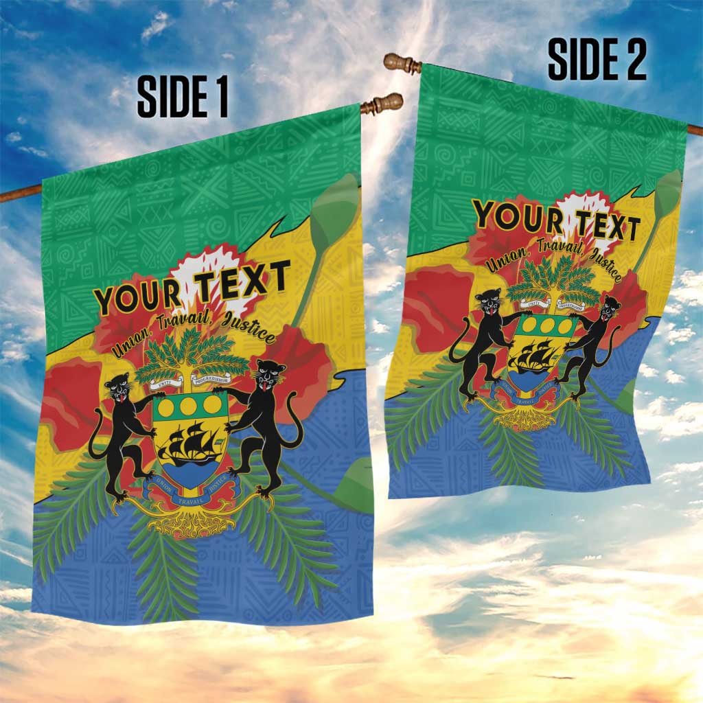 Personalised Afro Gabon Garden Flag Gabonese Union Travail and Justice