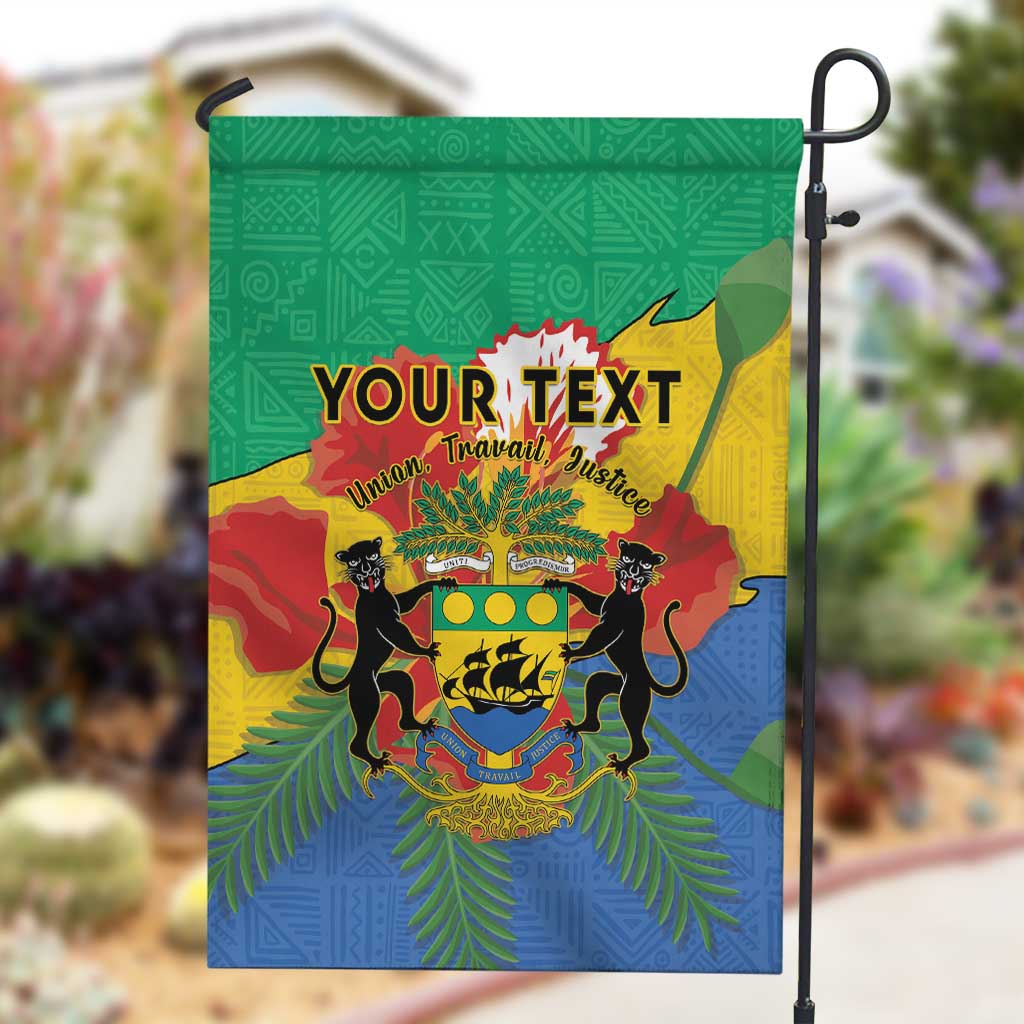 Personalised Afro Gabon Garden Flag Gabonese Union Travail and Justice