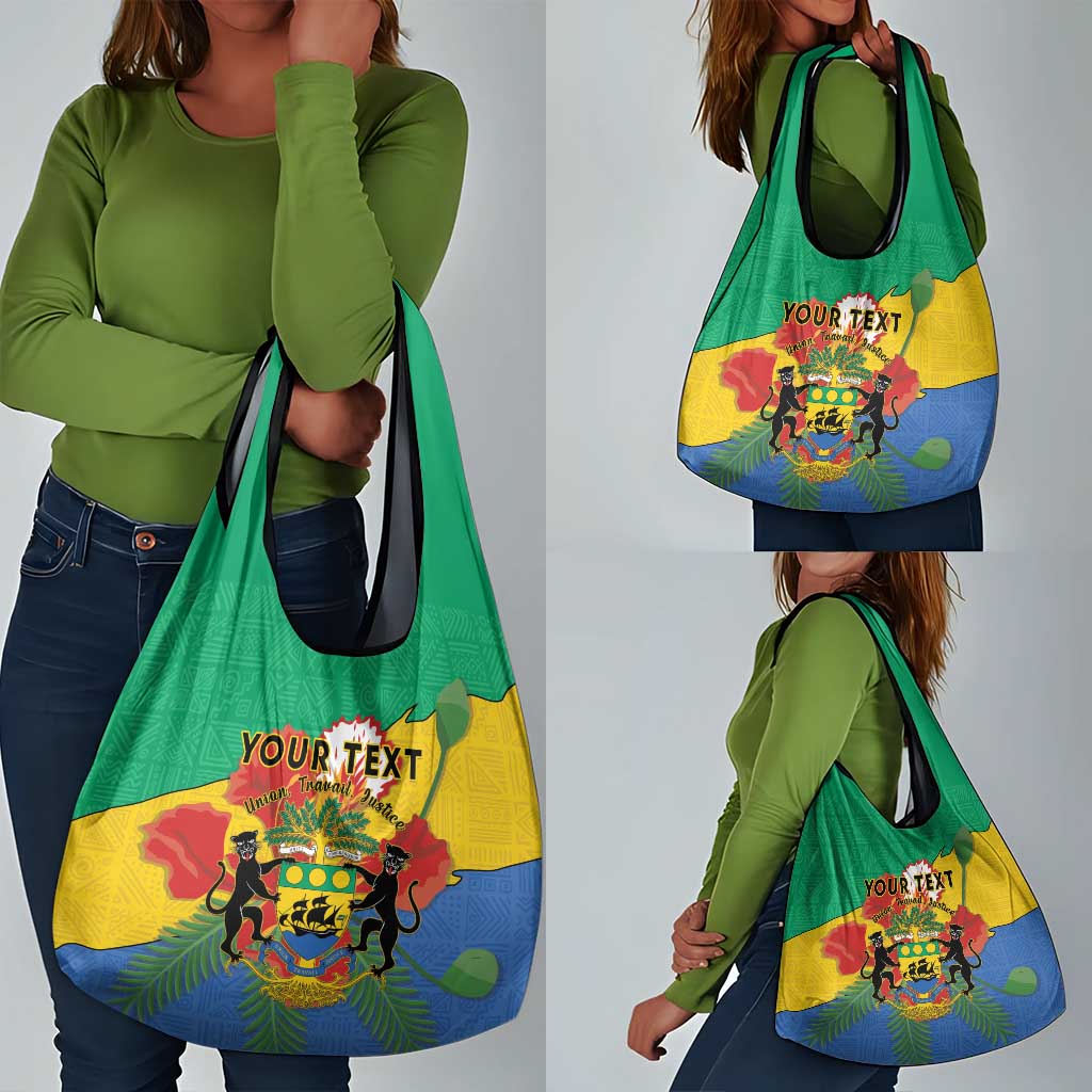 Personalised Afro Gabon Grocery Bag Gabonese Union Travail and Justice