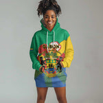 Personalised Afro Gabon Hoodie Dress Gabonese Union Travail and Justice