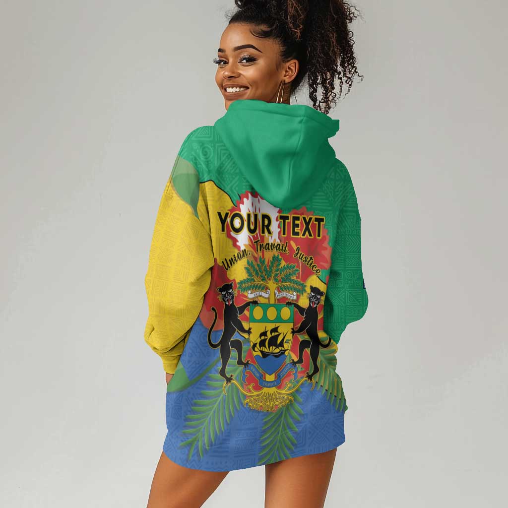 Personalised Afro Gabon Hoodie Dress Gabonese Union Travail and Justice