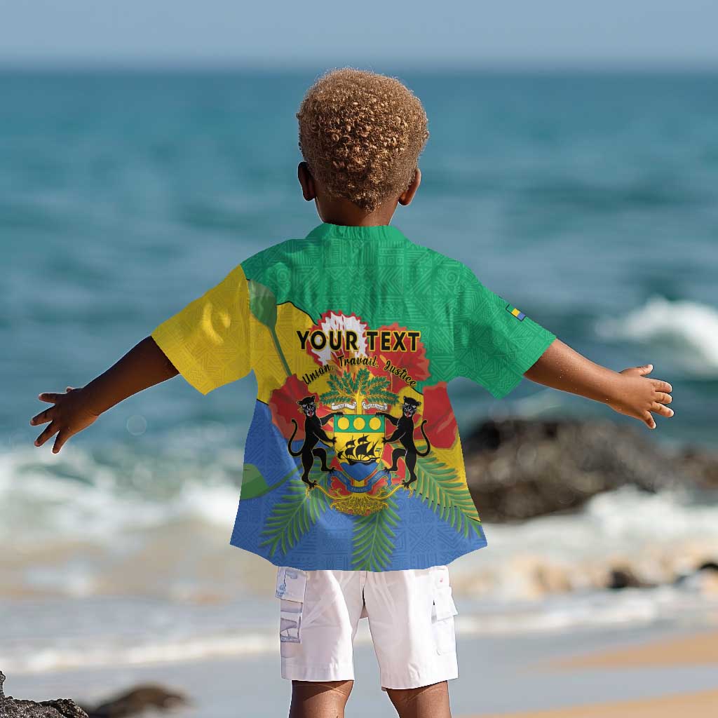 Personalised Afro Gabon Kid Hawaiian Shirt Gabonese Union Travail and Justice