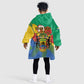 Personalised Afro Gabon Kid Wearable Blanket Hoodie Gabonese Union Travail and Justice