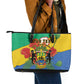 Personalised Afro Gabon Leather Tote Bag Gabonese Union Travail and Justice