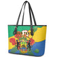 Personalised Afro Gabon Leather Tote Bag Gabonese Union Travail and Justice