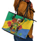 Personalised Afro Gabon Leather Tote Bag Gabonese Union Travail and Justice