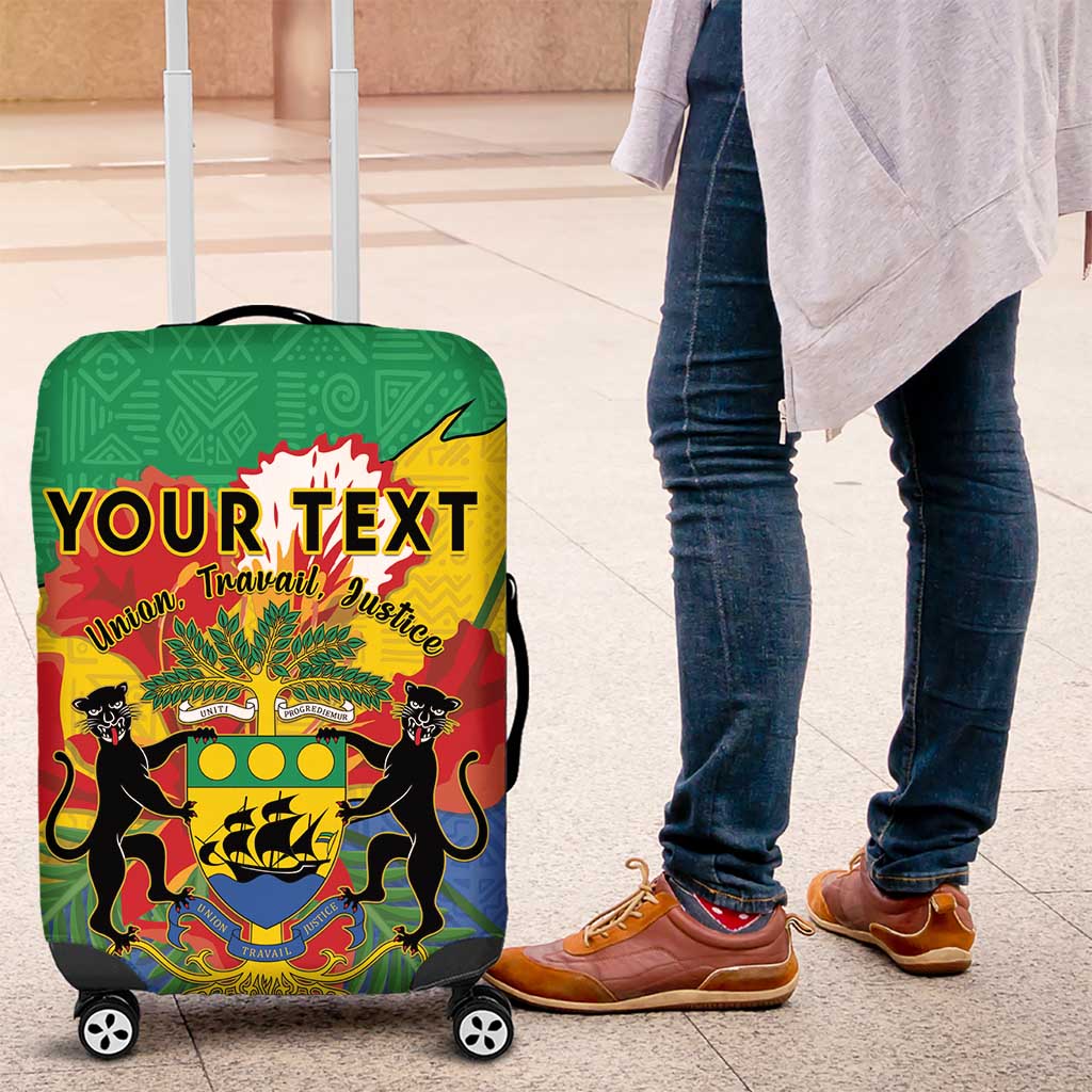 Personalised Afro Gabon Luggage Cover Gabonese Union Travail and Justice
