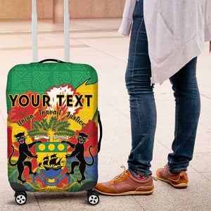 Personalised Afro Gabon Luggage Cover Gabonese Union Travail and Justice