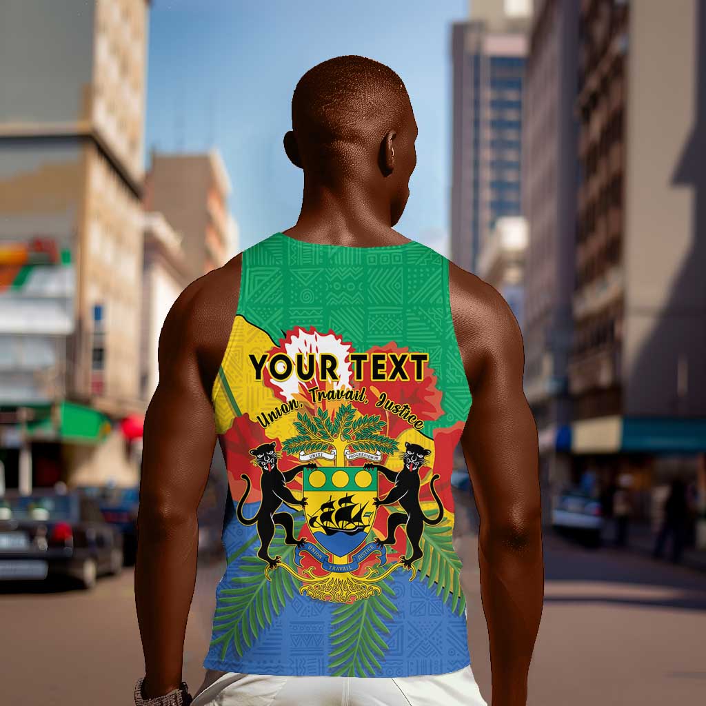 Personalised Afro Gabon Men Tank Top Gabonese Union Travail and Justice