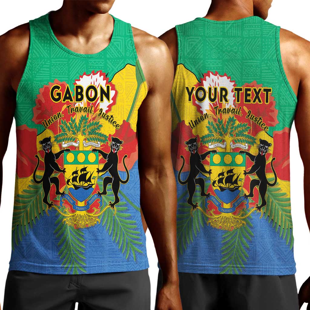 Personalised Afro Gabon Men Tank Top Gabonese Union Travail and Justice