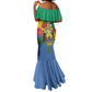 Personalised Afro Gabon Mermaid Dress Gabonese Union Travail and Justice