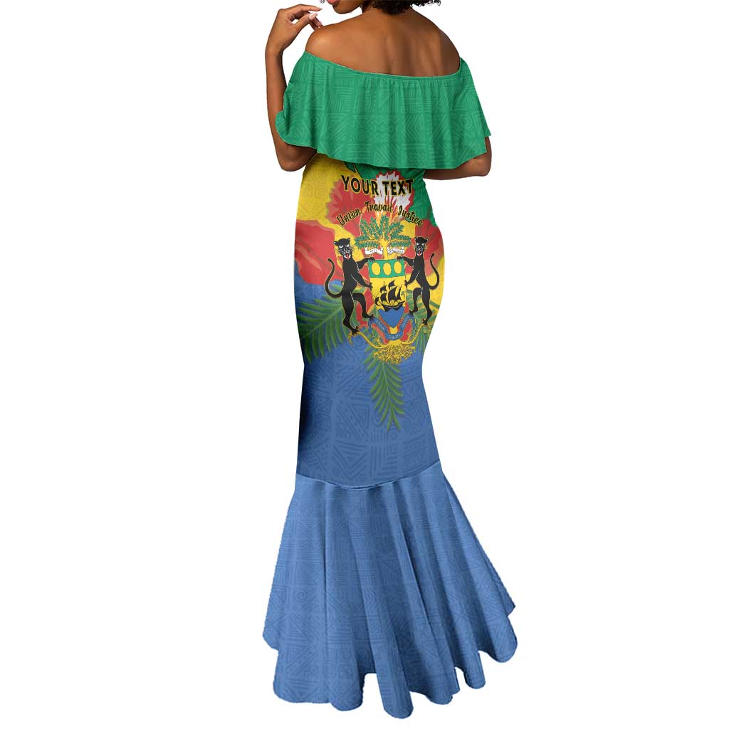 Personalised Afro Gabon Mermaid Dress Gabonese Union Travail and Justice
