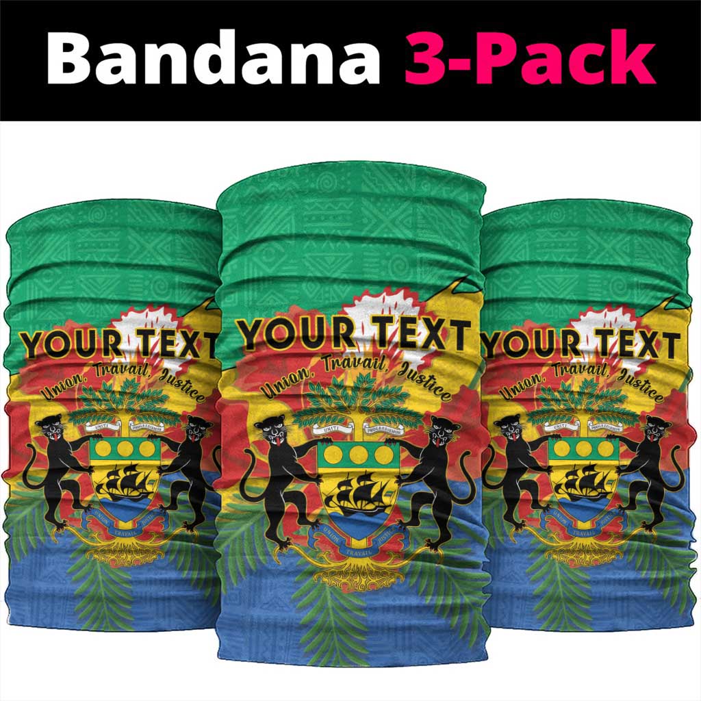 Personalised Afro Gabon Neck Gaiter Gabonese Union Travail and Justice LT15