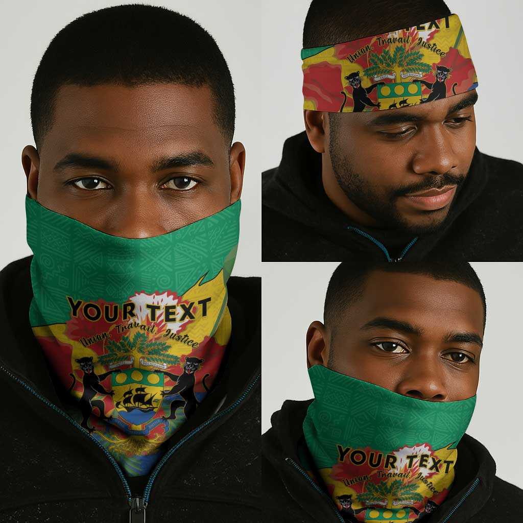 Personalised Afro Gabon Neck Gaiter Gabonese Union Travail and Justice LT15