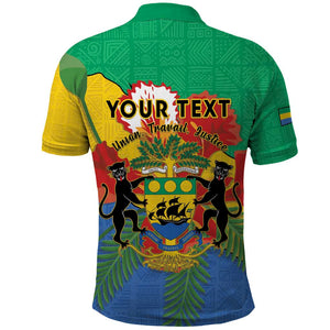Personalised Afro Gabon Polo Shirt Gabonese Union Travail and Justice