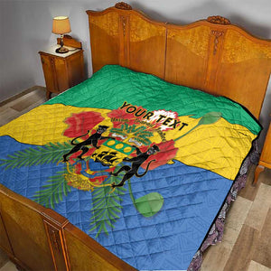 Personalised Afro Gabon Quilt Gabonese Union Travail and Justice