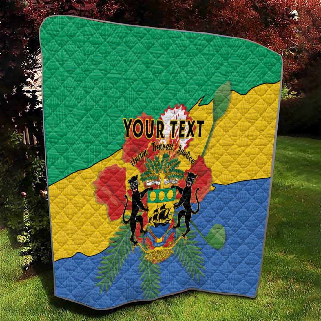 Personalised Afro Gabon Quilt Gabonese Union Travail and Justice
