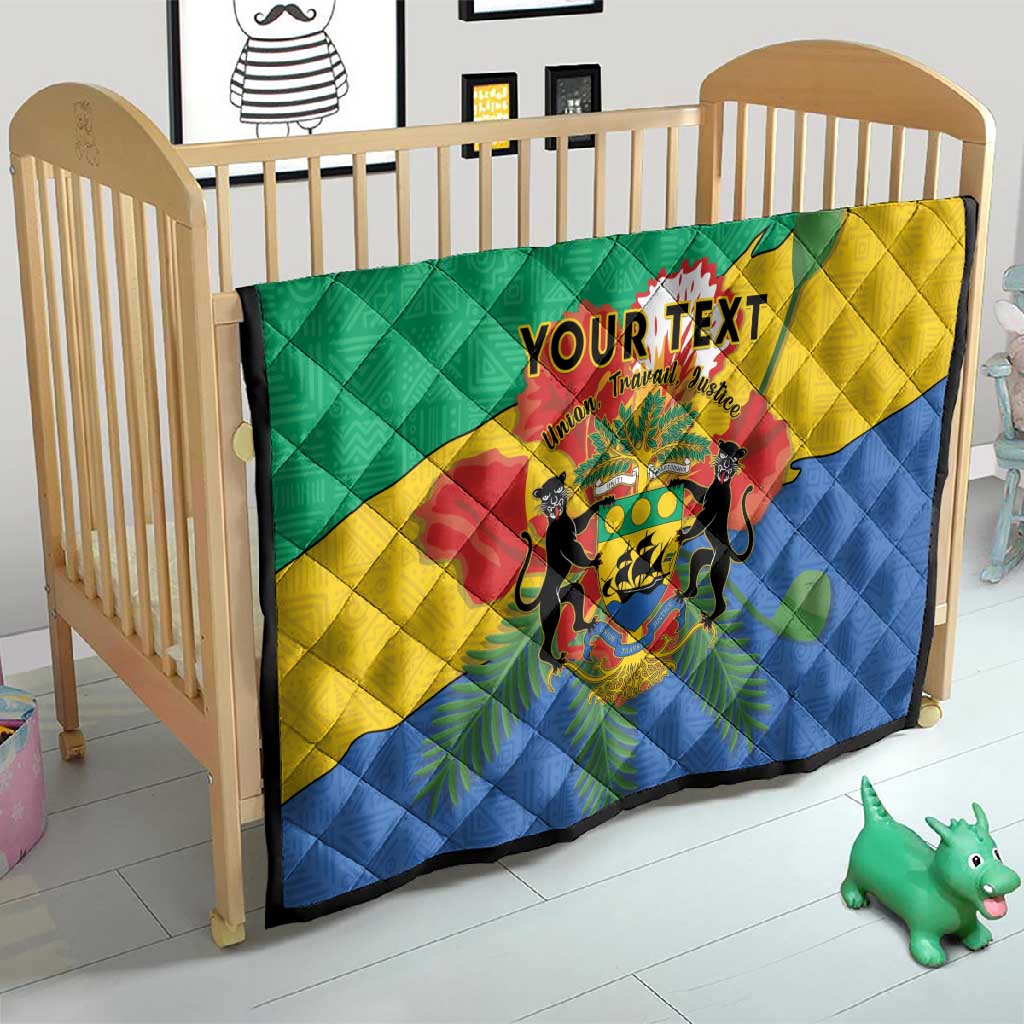 Personalised Afro Gabon Quilt Gabonese Union Travail and Justice