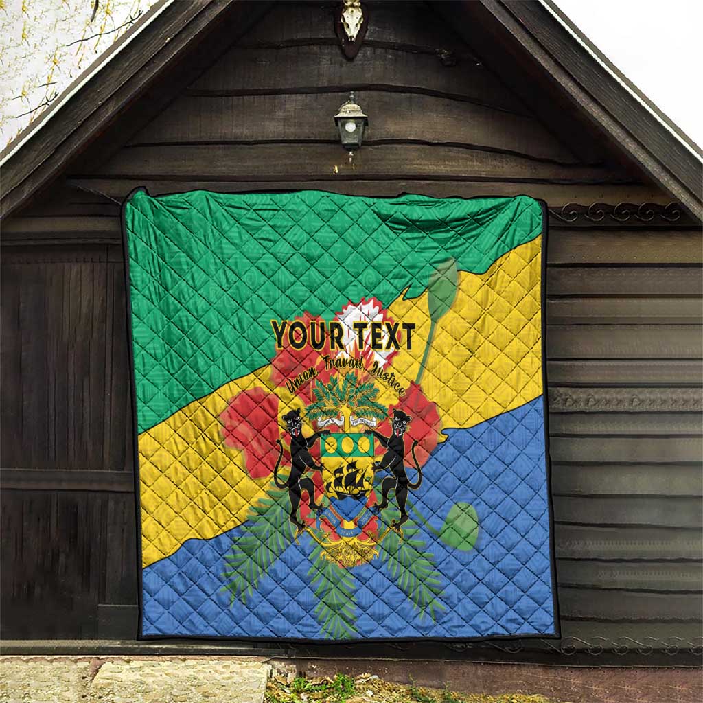 Personalised Afro Gabon Quilt Gabonese Union Travail and Justice