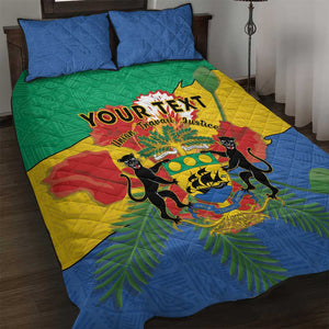 Personalised Afro Gabon Quilt Bed Set Gabonese Union Travail and Justice