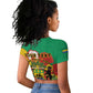 Personalised Afro Gabon Raglan Cropped T shirt Gabonese Union Travail and Justice
