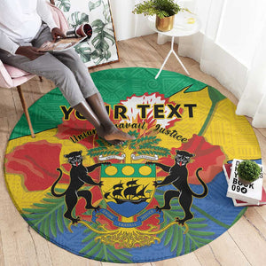 Personalised Afro Gabon Round Carpet Gabonese Union Travail and Justice