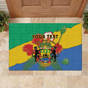 Personalised Afro Gabon Rubber Doormat Gabonese Union Travail and Justice