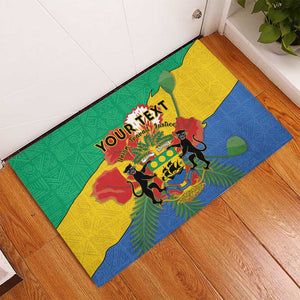 Personalised Afro Gabon Rubber Doormat Gabonese Union Travail and Justice