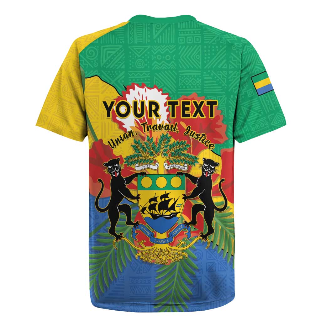 Personalised Afro Gabon Rugby Jersey Gabonese Union Travail and Justice