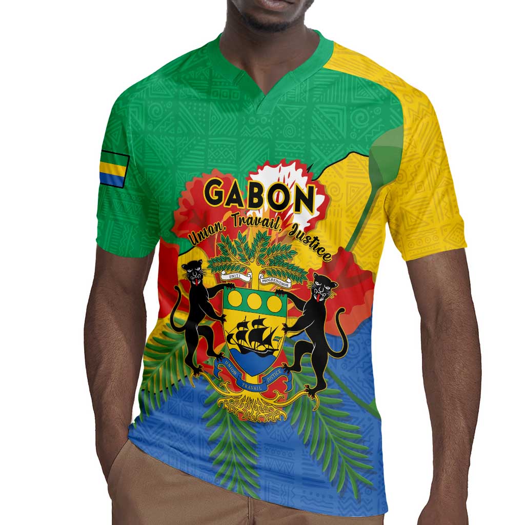 Personalised Afro Gabon Rugby Jersey Gabonese Union Travail and Justice