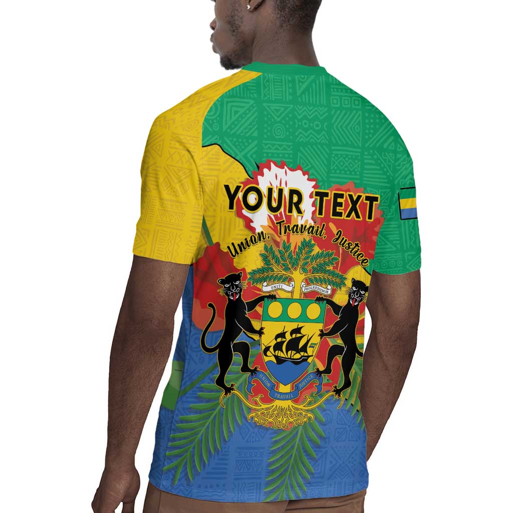 Personalised Afro Gabon Rugby Jersey Gabonese Union Travail and Justice