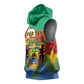 Personalised Afro Gabon Sleeveless Hoodie Gabonese Union Travail and Justice - African Pride