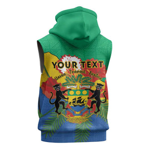 Personalised Afro Gabon Sleeveless Zip Hoodie Gabonese Union Travail and Justice - African Pride
