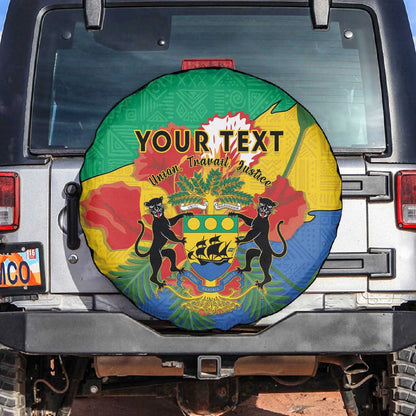 Personalised Afro Gabon Spare Tire Cover Gabonese Union Travail and Justice