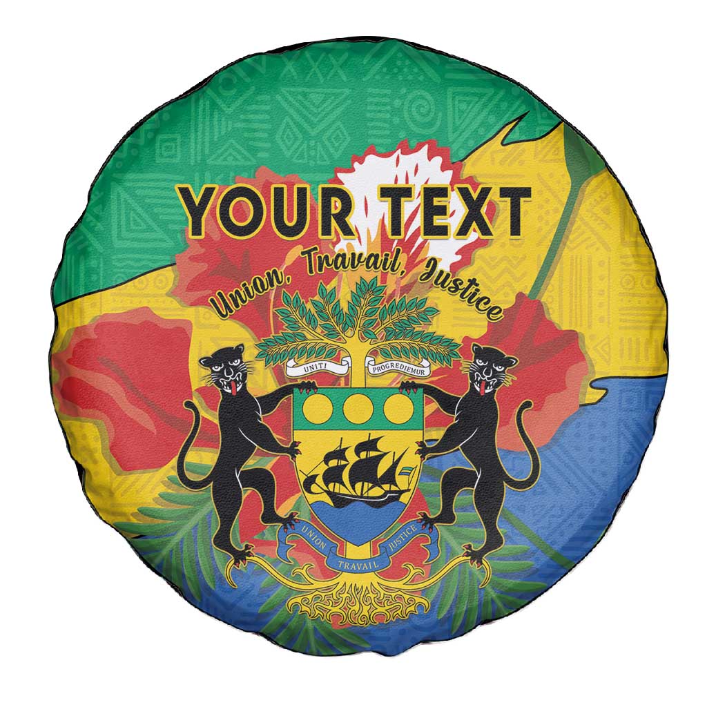Personalised Afro Gabon Spare Tire Cover Gabonese Union Travail and Justice