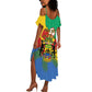 Personalised Afro Gabon Summer Maxi Dress Gabonese Union Travail and Justice