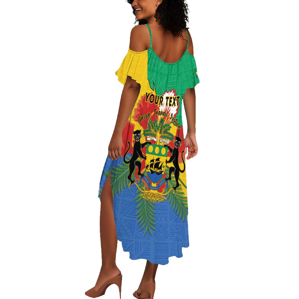 Personalised Afro Gabon Summer Maxi Dress Gabonese Union Travail and Justice